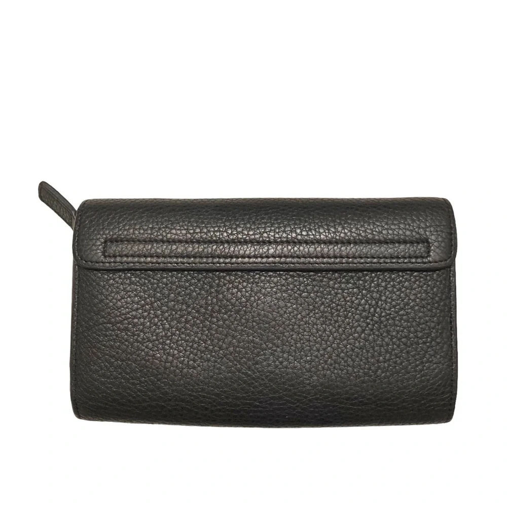 Suquoia black leather clutch wallet
